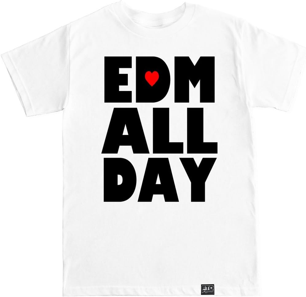 FTD Apparel Men's EDM All Day Rave Concert T Shirt