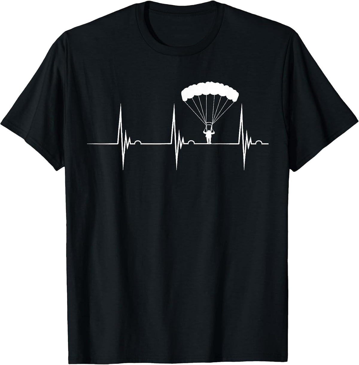 Skydiving Heartbeat Skydiver Skydive EKG Pulse Jump T-Shirt