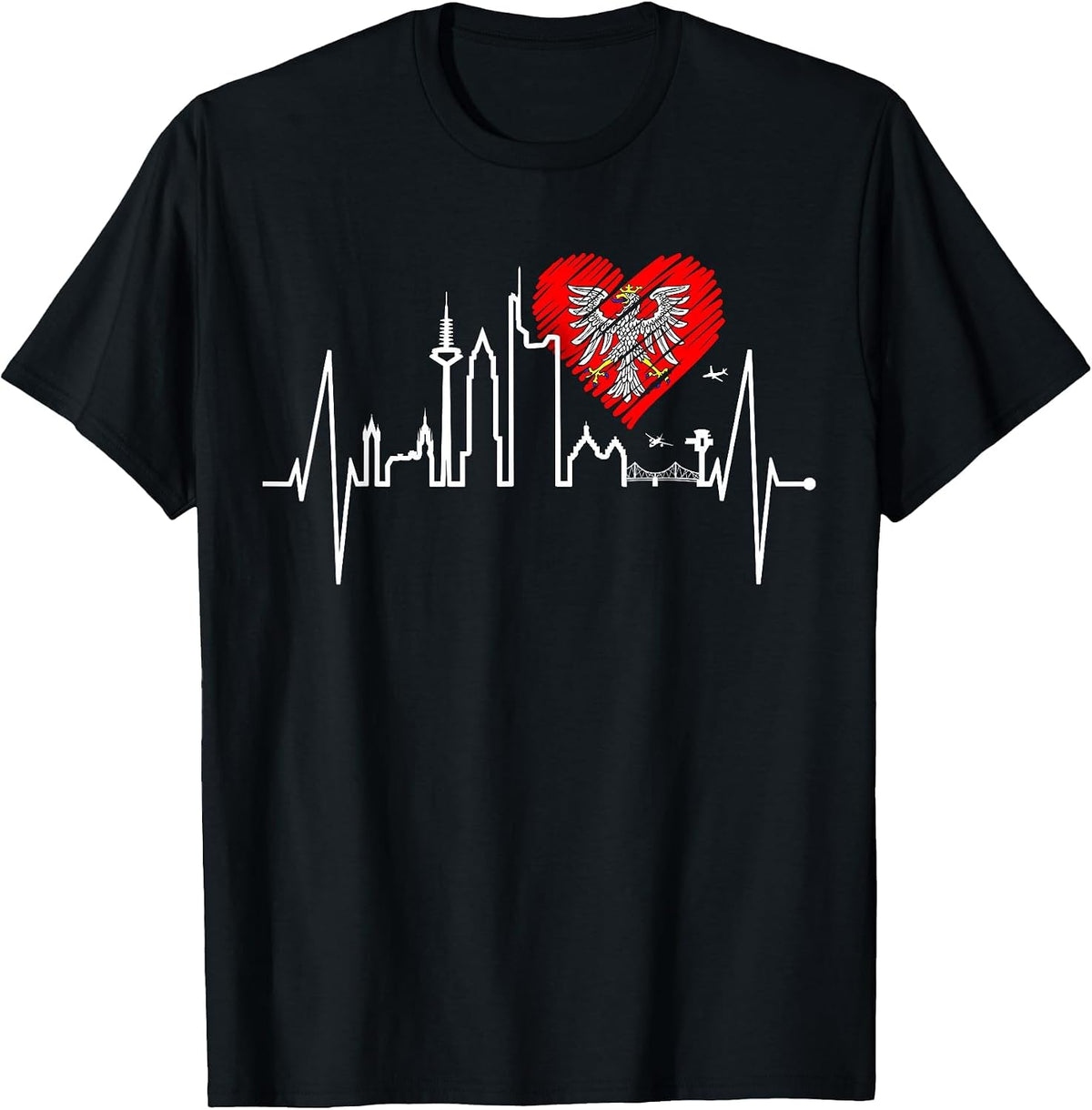 Frankfurt Skyline Heartbeat German I Love Frankfurt Am Main T-Shirt