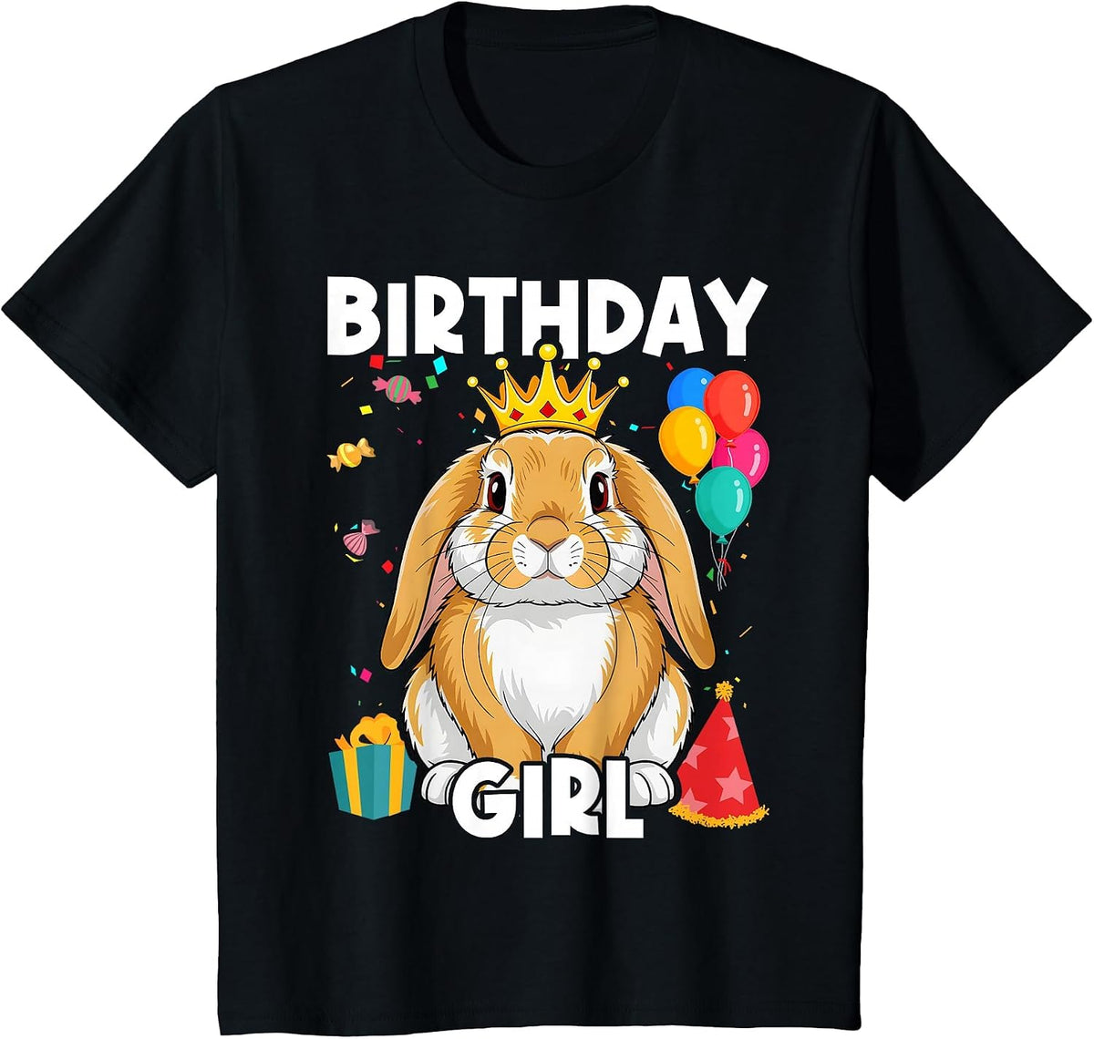 Little Birthday Girl Bunny Princess Cute Rabbit T-Shirt