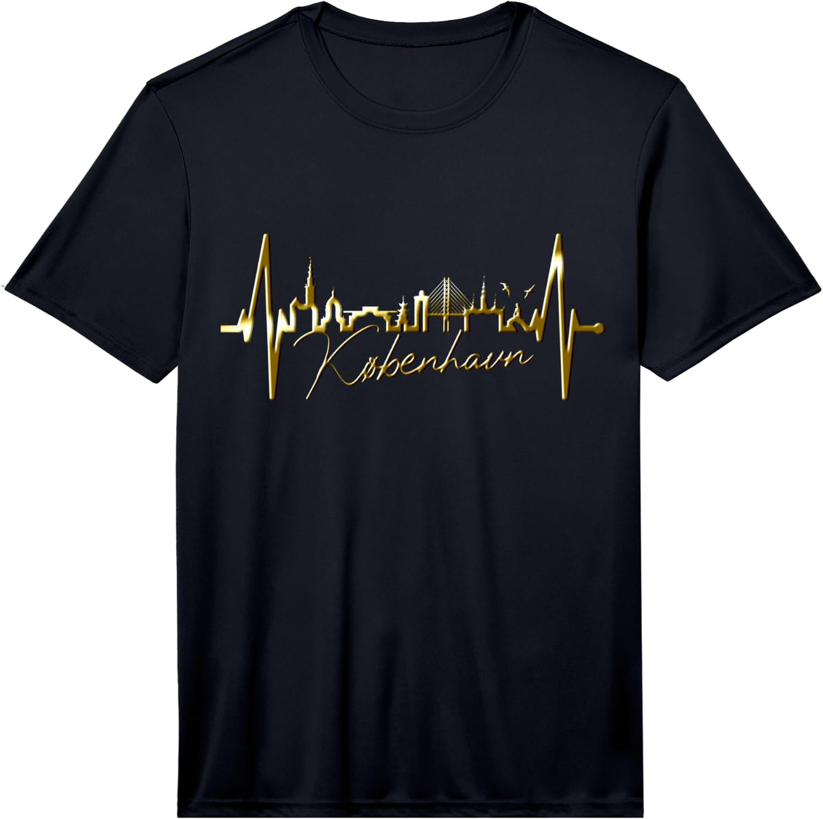 Copenhagen Skyline Heartbeat Denmark Heart I Love København Performance T-Shirt