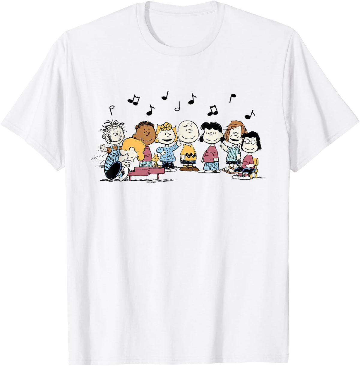 Peanuts - Schroeder Pigpen Franklin Lucy Charlie Sally Music T-Shirt