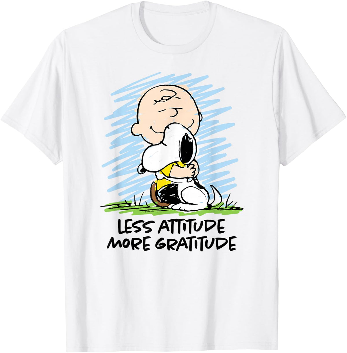 Peanuts - Charlie Brown Snoopy Less Attitude More Gratitude T-Shirt
