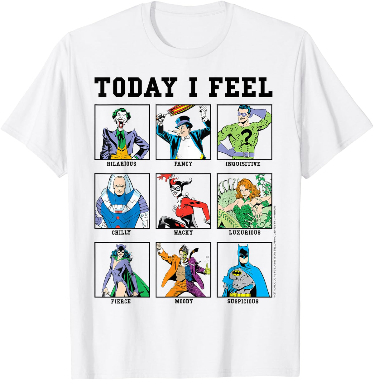 DC Comics Batman Villains Today I Feel Emotional Box Up T-Shirt Small