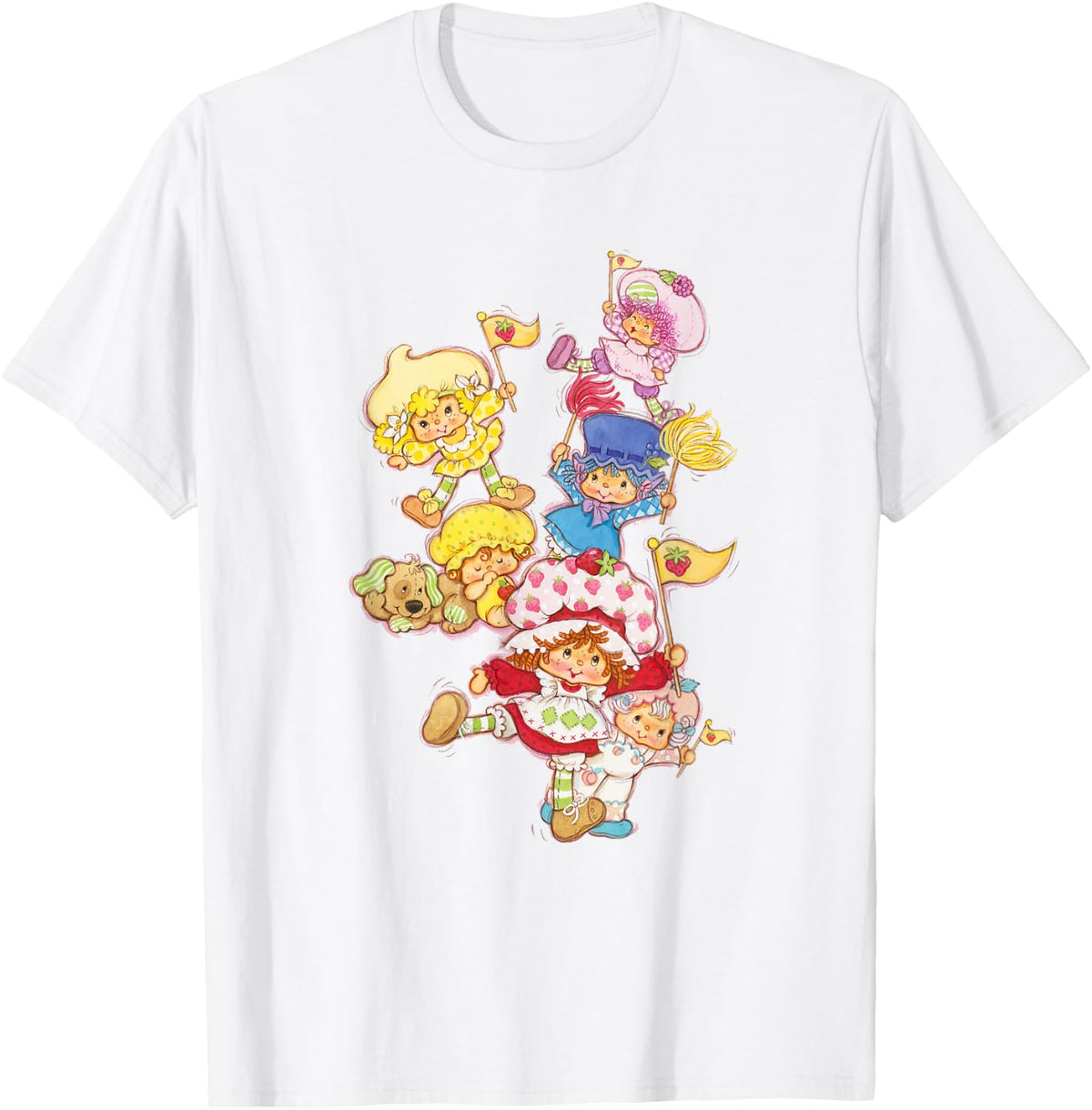 Strawberry Shortcake Cheering Friends Group Shot Parade T-Shirt