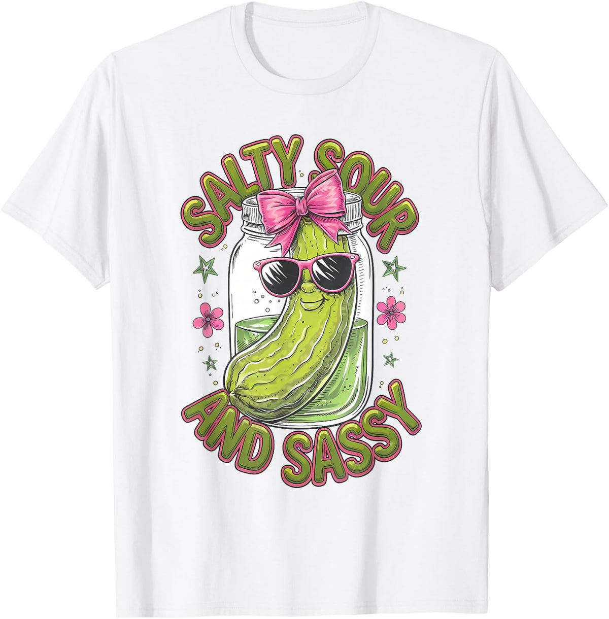 Canned Pickle Coquette Bows with Cute Pickle Jar Girl Women T-Shirt