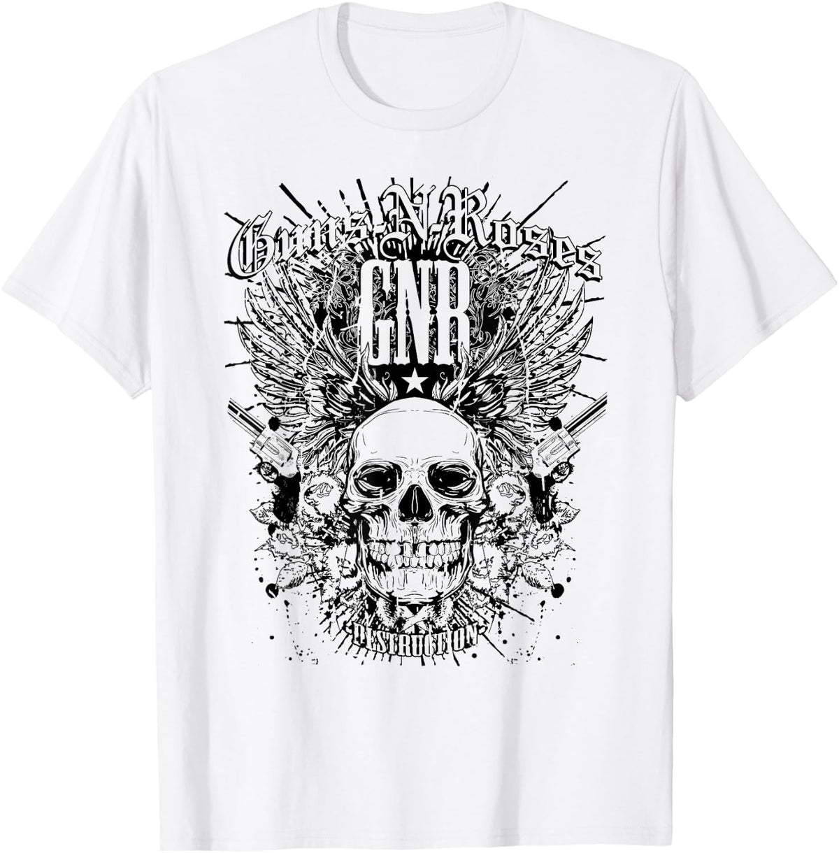 Guns N' Roses Official Destruction White T-Shirt Small