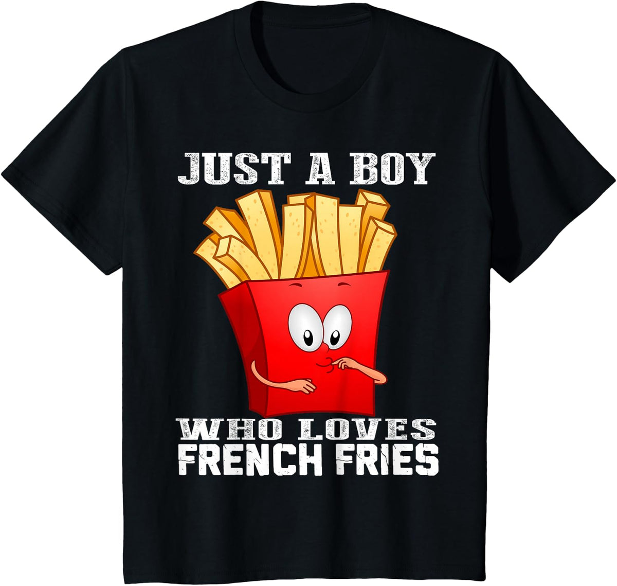Kids Cute Just A Boy Who Loves French Fries Boys Kids Toddler T-Shirt