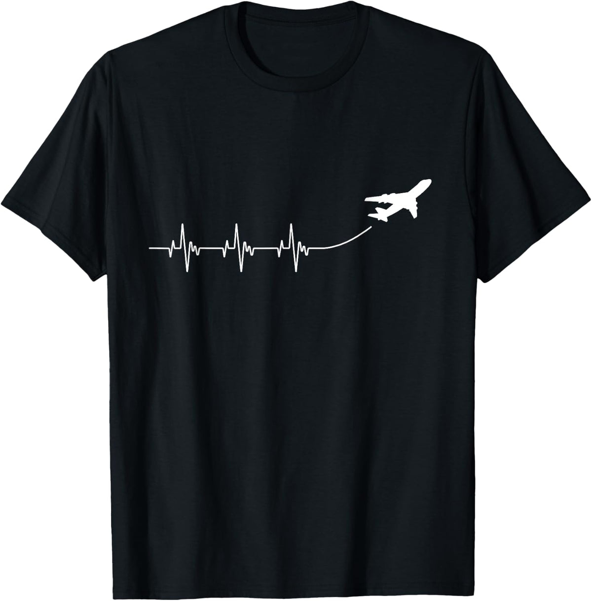 Aeroplane Heartbeat Holiday Aviator ECG Pilot Flight Gift T-Shirt