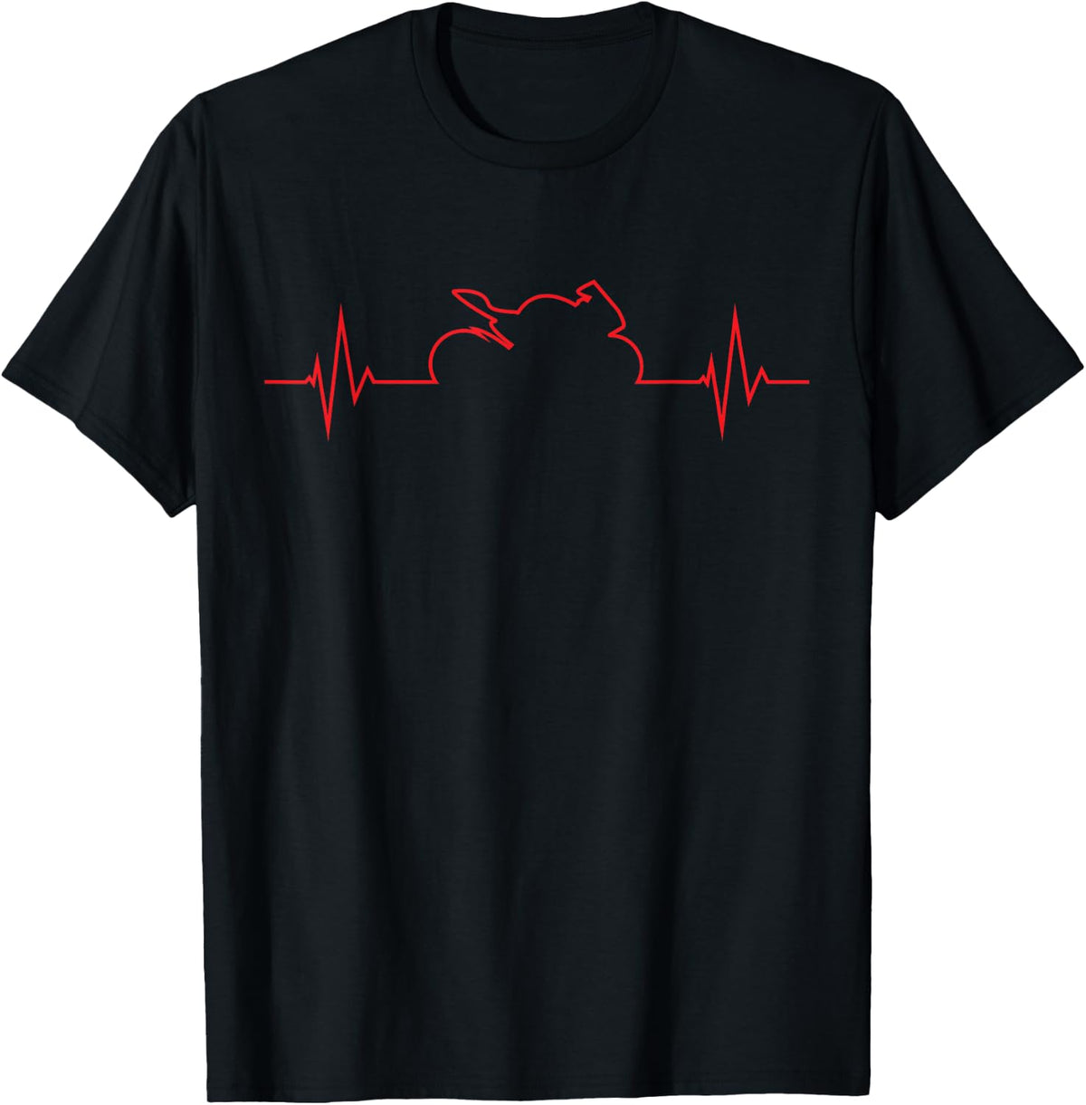 Motorbike Sportbike Heartbeat Line ECG T-Shirt T-Shirt