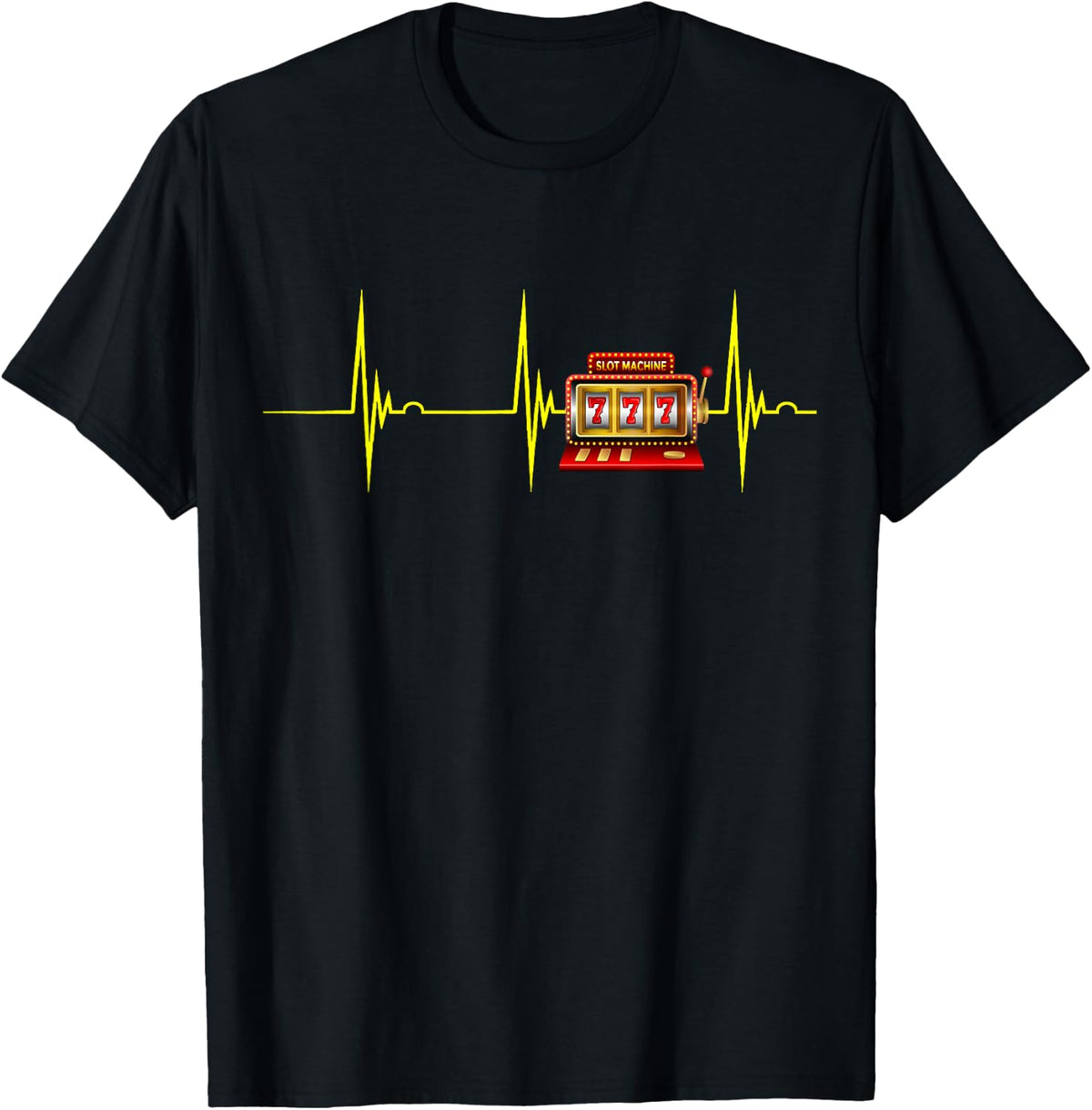 Slot Machine Heartbeat ECG Pulse Arcade T-Shirt