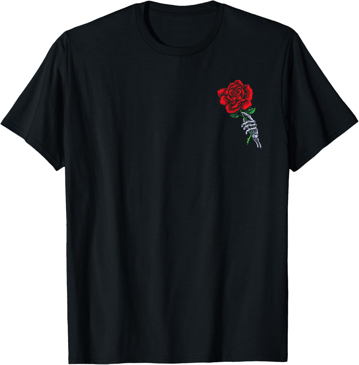 Skeleton Hand Holding Rose | Aesthetic Red Flower T-Shirt
