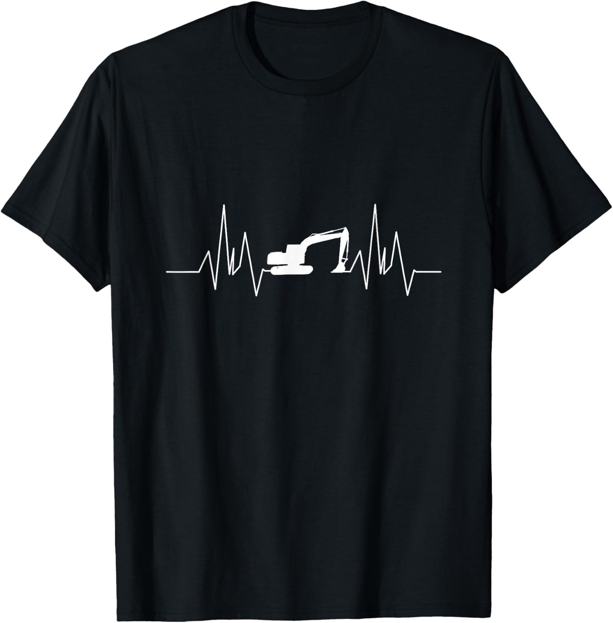 Heartbeat Excavator Heartbeat Pulse Ekg T-Shirt