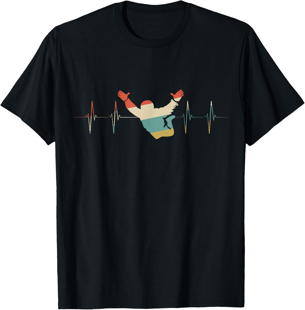 Banzai Skydiving Heartbeat Retro ECG EKG T-Shirt