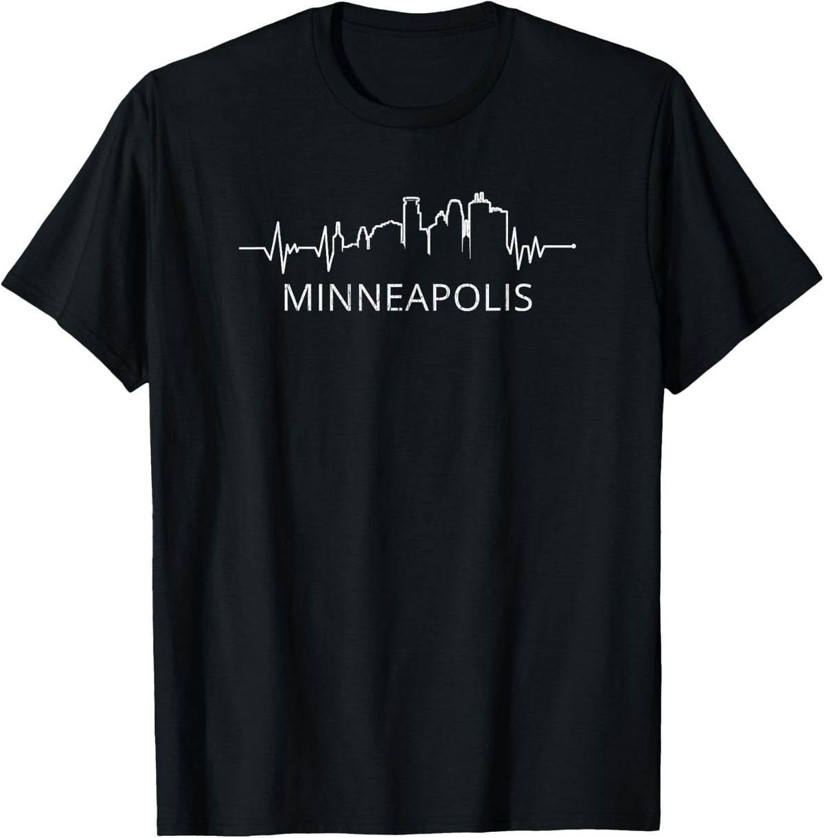 Minneapolis Minnesota Skyline Heartbeat Vintage MPLS T-Shirt
