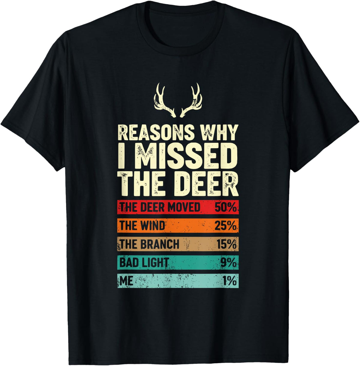 Men Deer Hunting Tee Reasons Why I Missed Deer Hunter Father T-Shirt