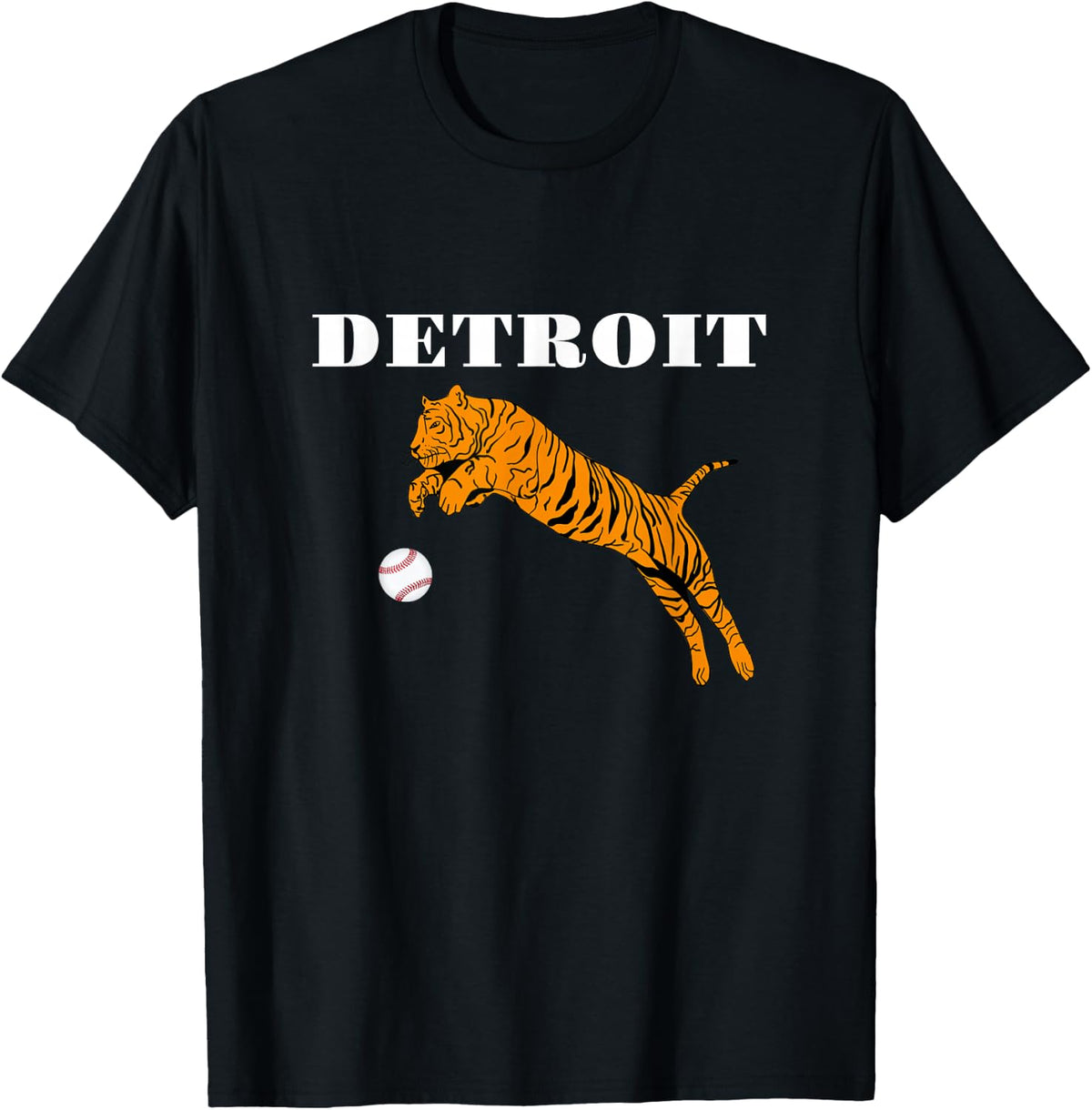 Distressed Tiger Mascot Tshirt Detroit Hometown Baseball Fan T-Shirt