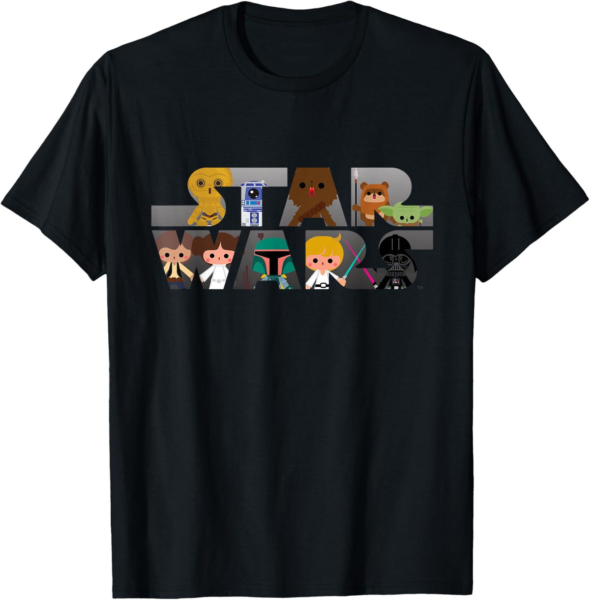 Star Wars Logo Kawaii Multi-Character T-Shirt