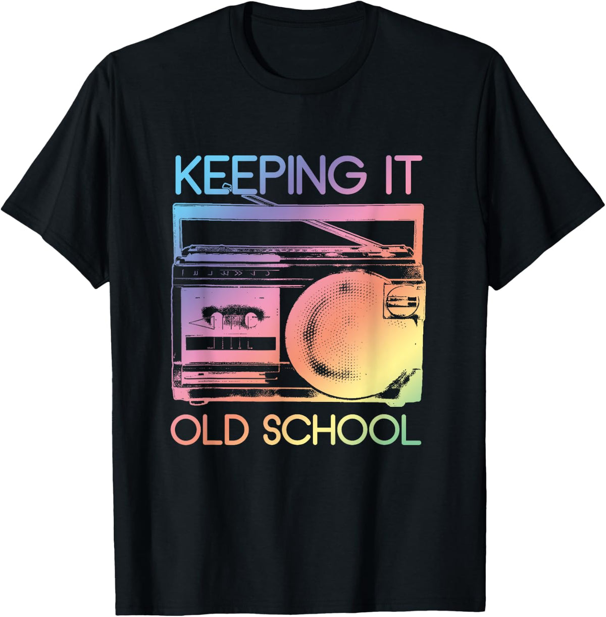 Keeping It Old School Retro 80s 90s Boombox Music T-Shirt