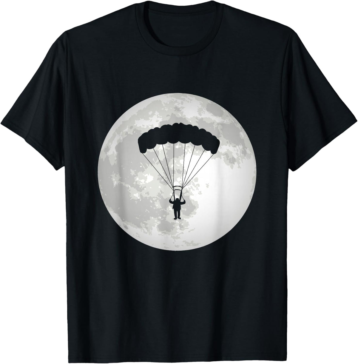 Skydving Moon Paratrooper Paragliding Parachuting Skydiver T-Shirt