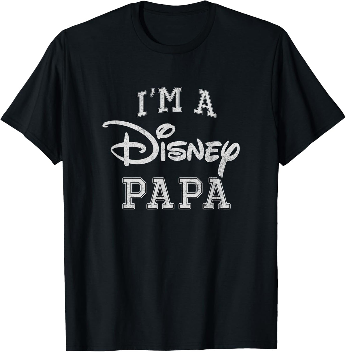 Disney I'm A Disney Papa Distressed Chest Logo Father's Day T-Shirt