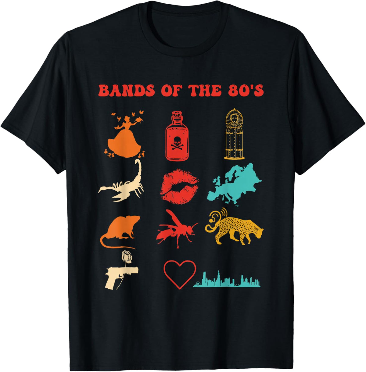 Bands of The 80's Retro Vintage Design T-Shirt
