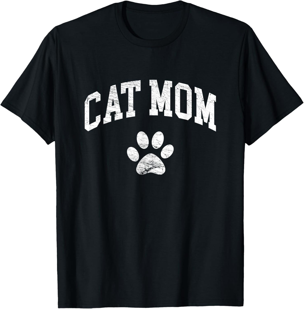 Cat Mom Vintage Distressed Design - Funny Cat Paw - Classic T-Shirt