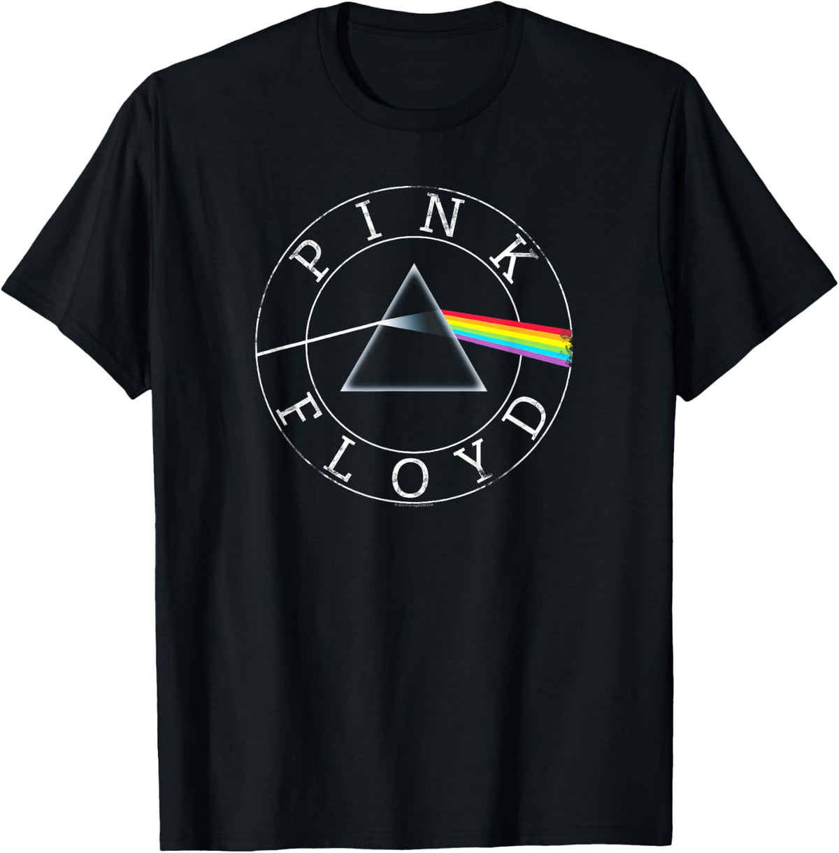 Official Pink Floyd Prism Circle Logo Rock Band Music Retro T-Shirt