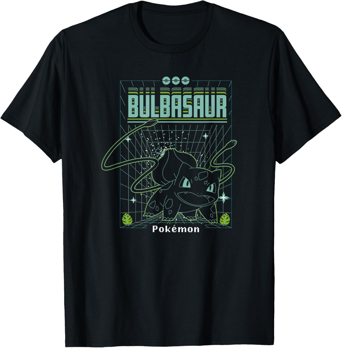 Pokémon Bulbasaur 3D Grid Schematic T-Shirt