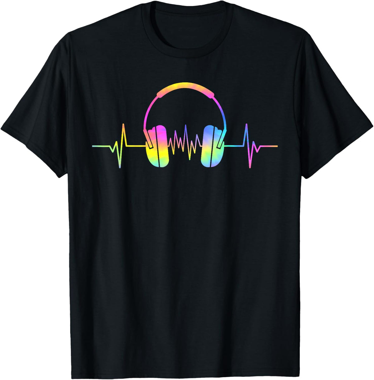 Heartbeat Headphone Tie Dye Sound Lover Engineer Producer DJ T-Shirt
