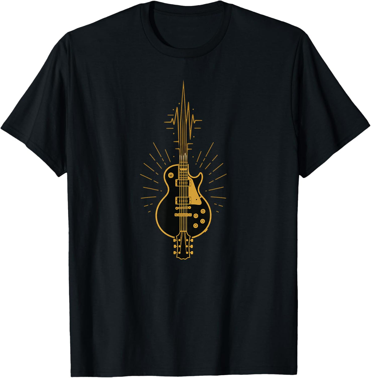 Guitar Heartbeat Pulse Line Guitarist Music Lover T-Shirt