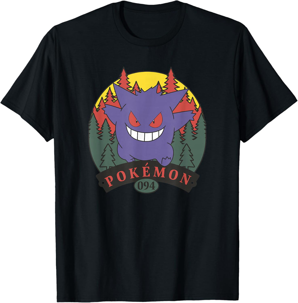 Pokémon 094 Gengar Outdoor Adventure Forest Park Badge T-Shirt