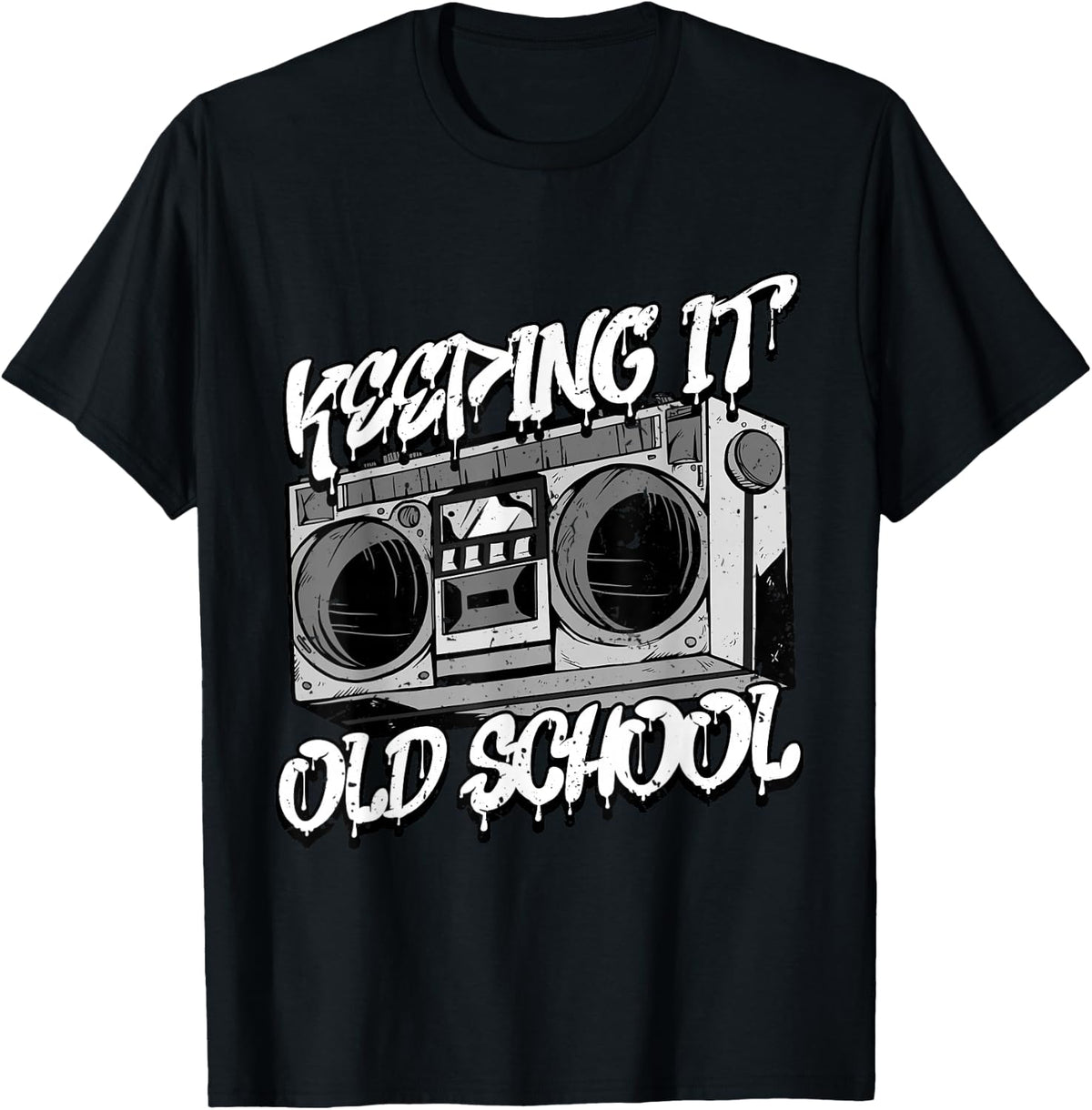 Keeping It Old School Hip Hop Retro Music Boombox T-Shirt