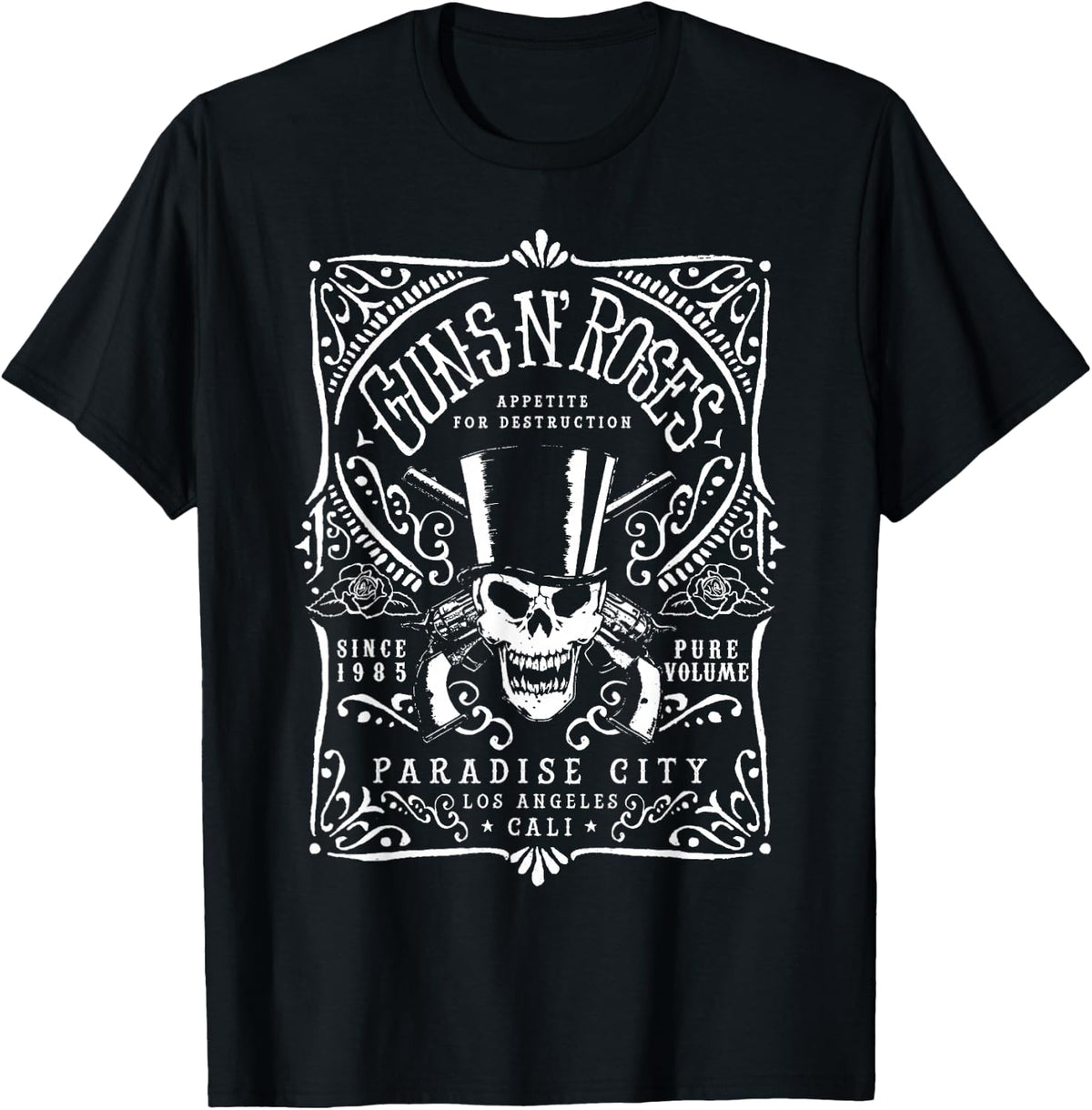 Official Guns N' Roses Paradise City Label T-Shirt