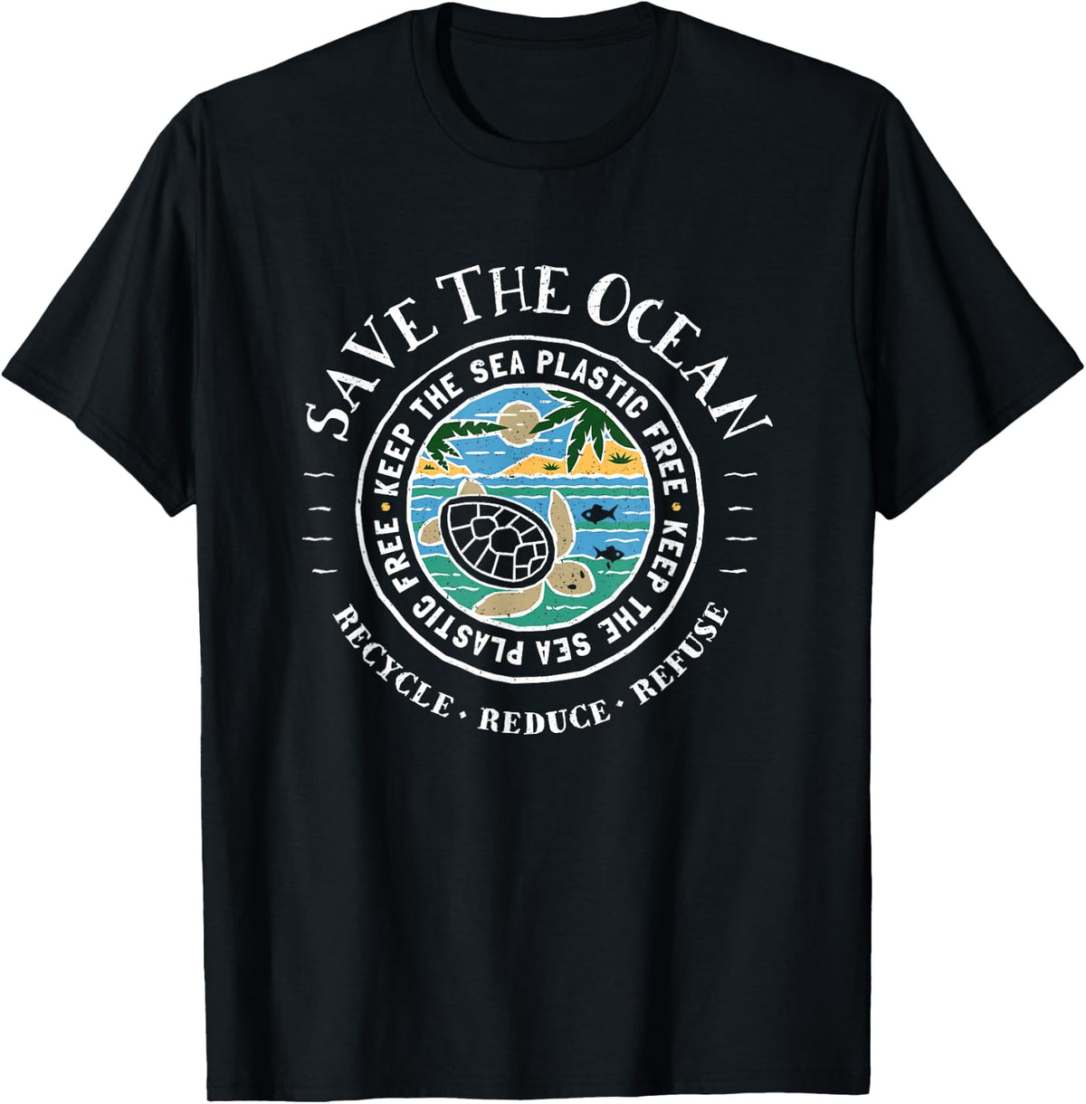 Save The Ocean Keep The Sea Plastic Free Turtle T-Shirt