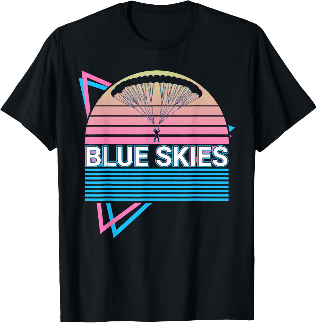Skydiving Parachuting Skydiver Retro Blue Skies T-Shirt