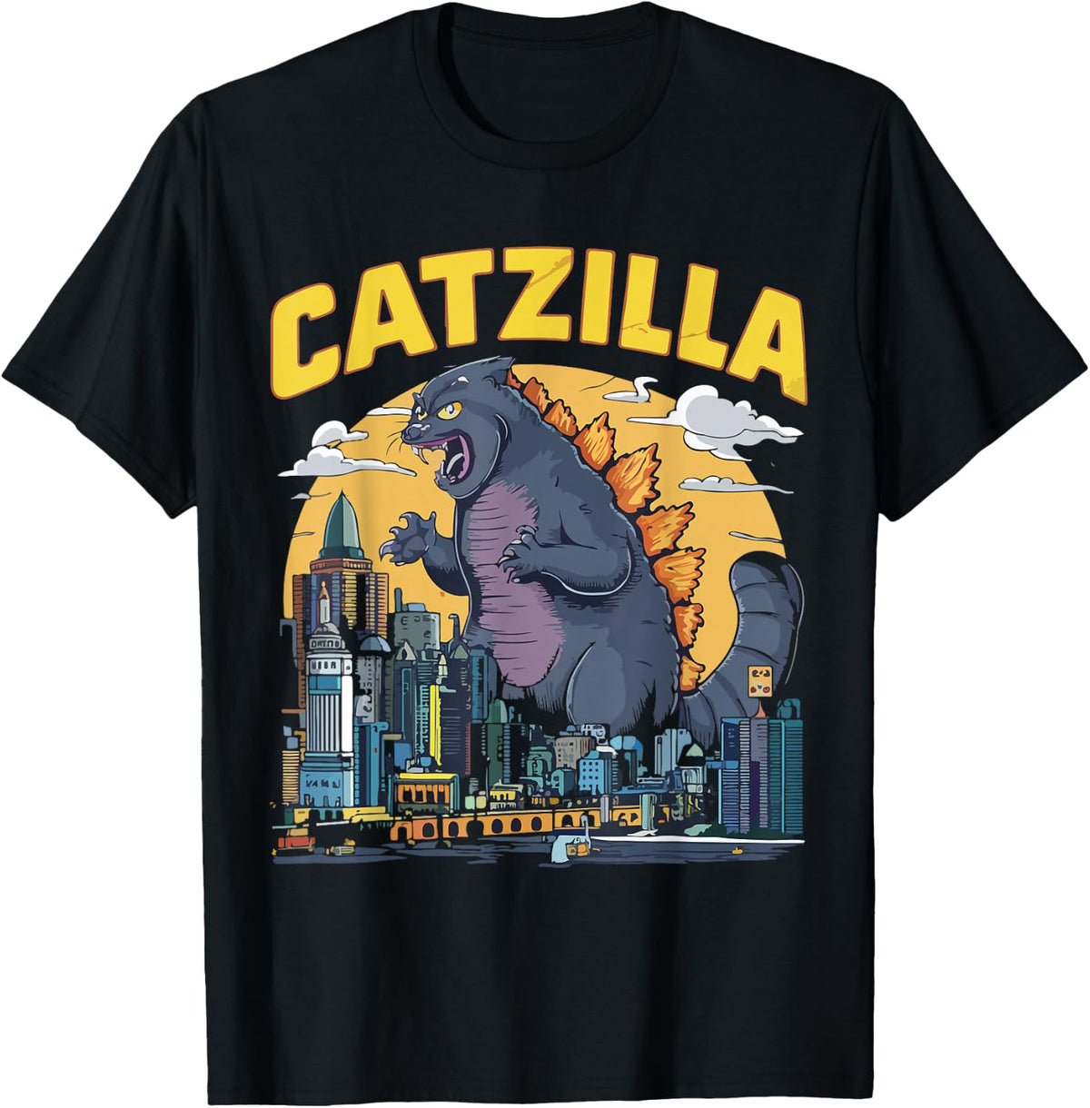 Catzilla Attack Kitten Funny Cat Lover Feline Cats T-Shirt