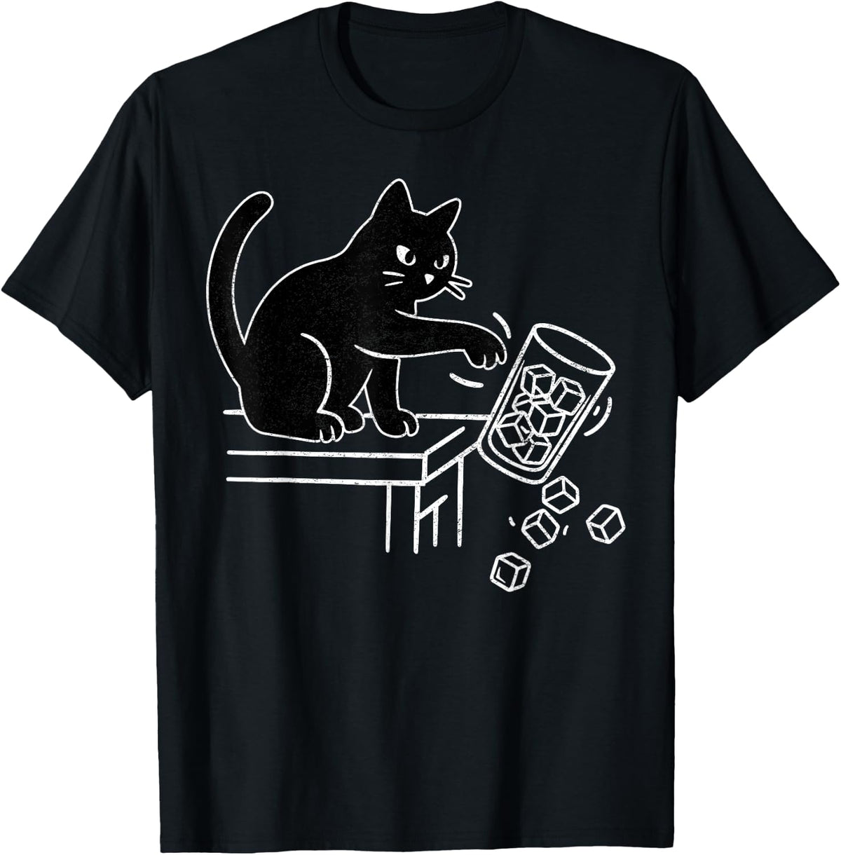 Abolish ICE Funny Black Cat Pushing Ice Cat Meme Men Women T-Shirt