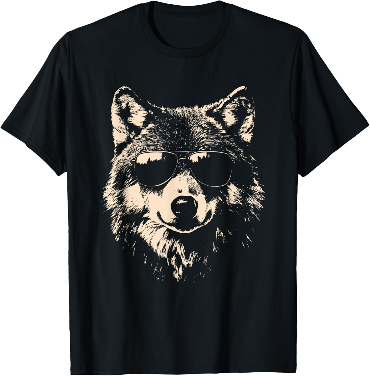 Funny Wolf Cool Rock and Roll Graphic T-Shirt