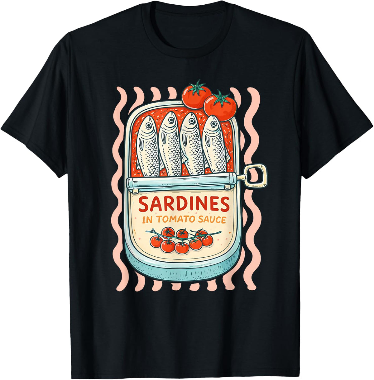 Sardines in Tomato Sauce Retro Seafood Tinned Fish Lover T-Shirt