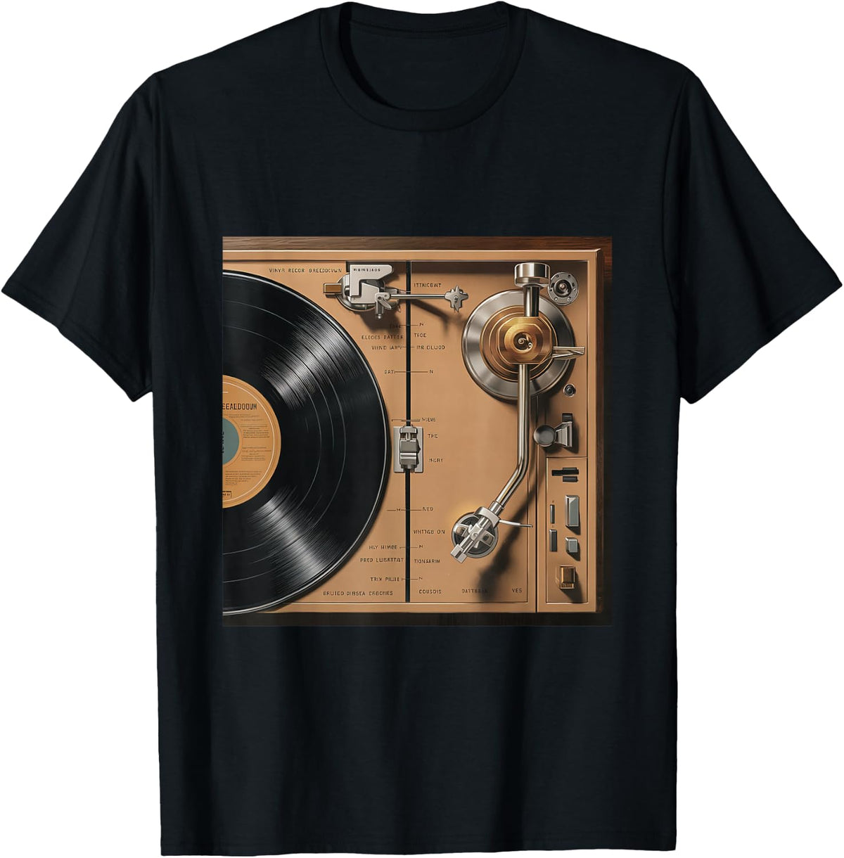 Old School Hip Hop Vinyl Record Turntable Anatomy T-Shirt