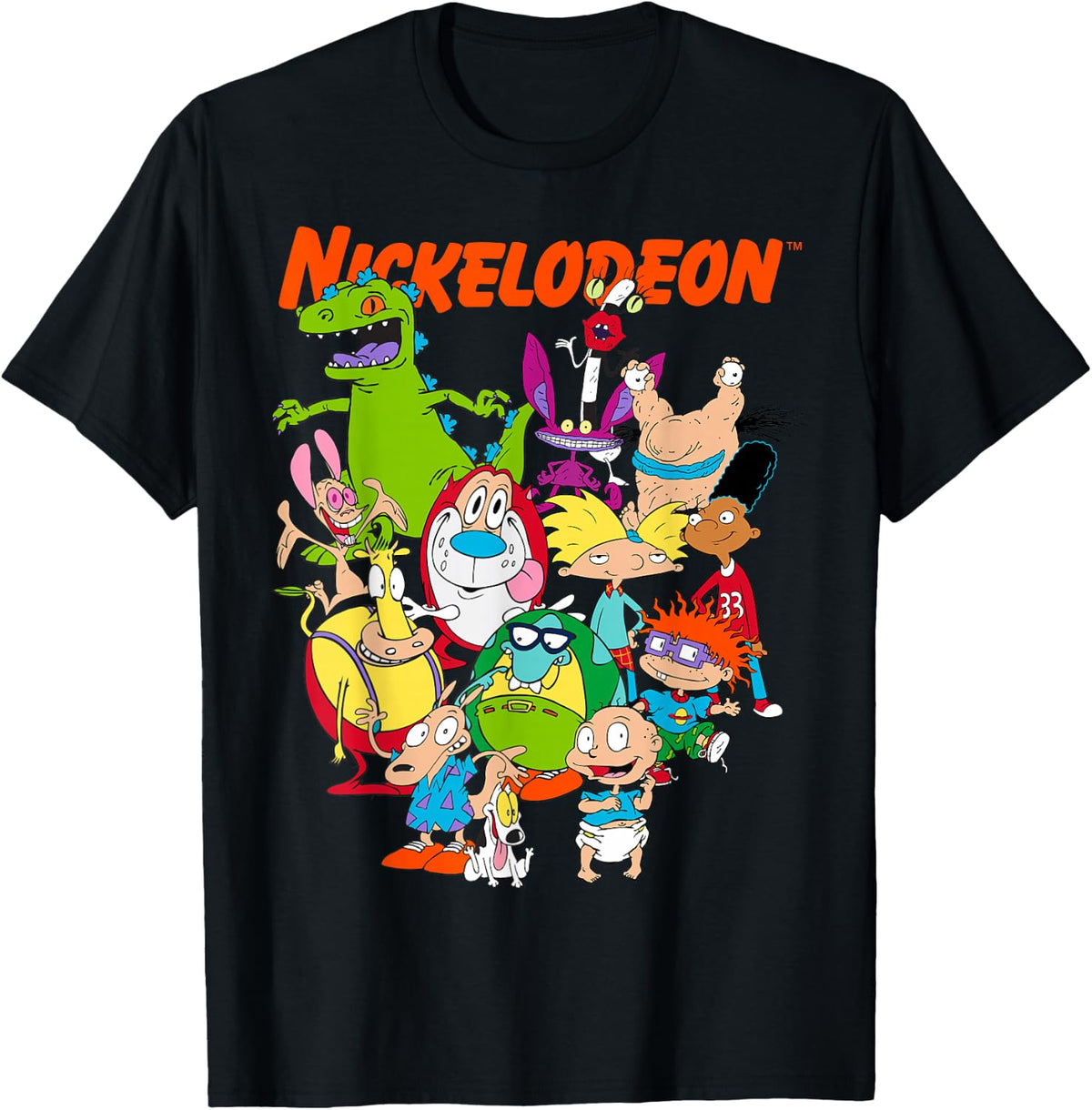 Nickelodeon Group Shot All Retro 90s Characters T Shirts for Men and Women Tees