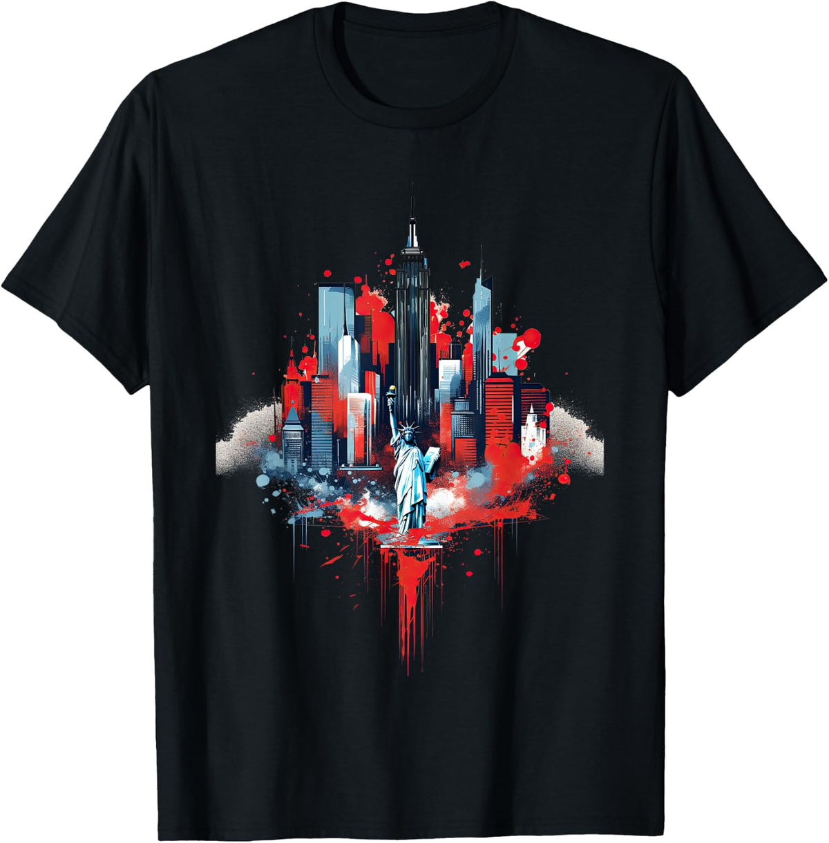 New York City Downtown Skyline Statue of Liberty NYC T-Shirt