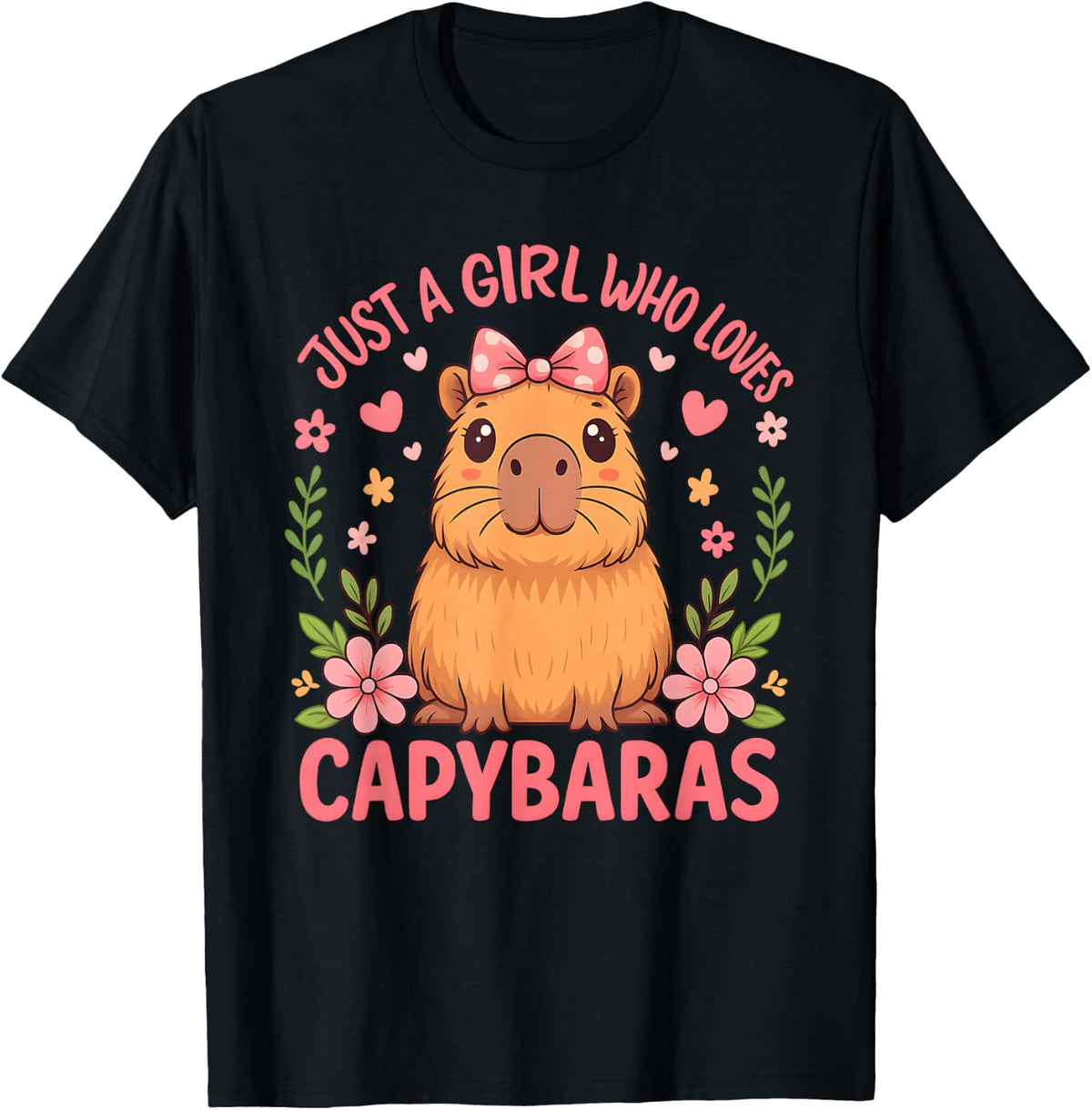 Cute Just a Girl who Loves Capybaras Kids Youth Teens T-Shirt