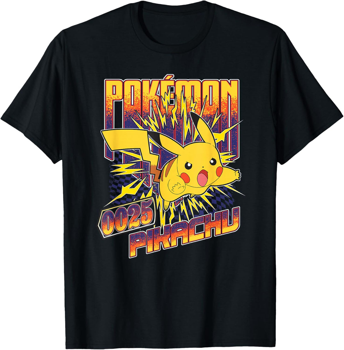 Pokémon 0025 Pikachu Ready To Fight Retro Big Chest Poster T-Shirt