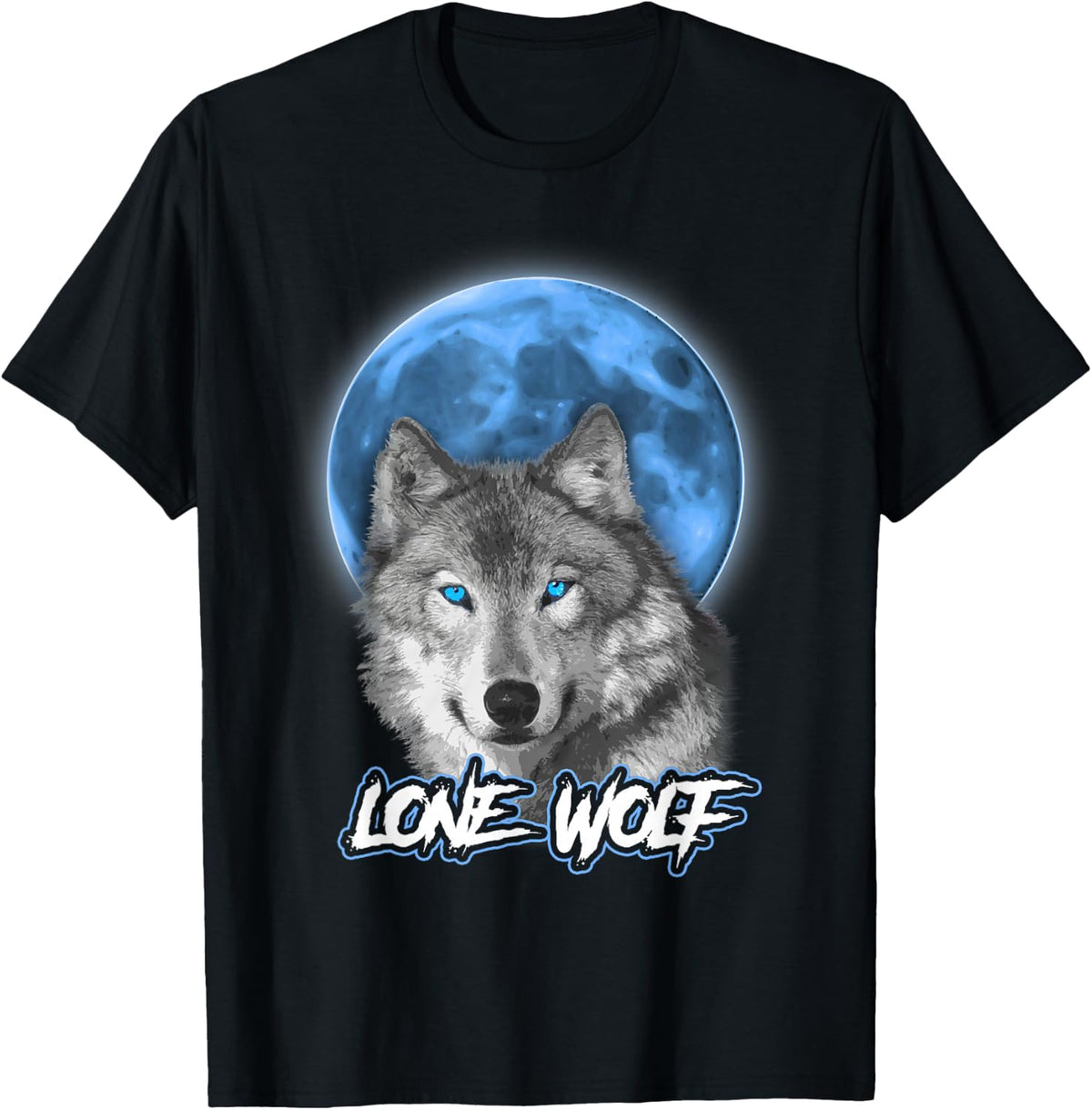 Howling Lone Wolf Shirt On Moon Gift Funny T-Shirt T-Shirt