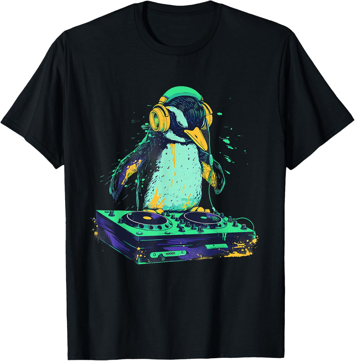 Penguin Music DJ Techno Music Producer Turntable DJ Penguin T-Shirt