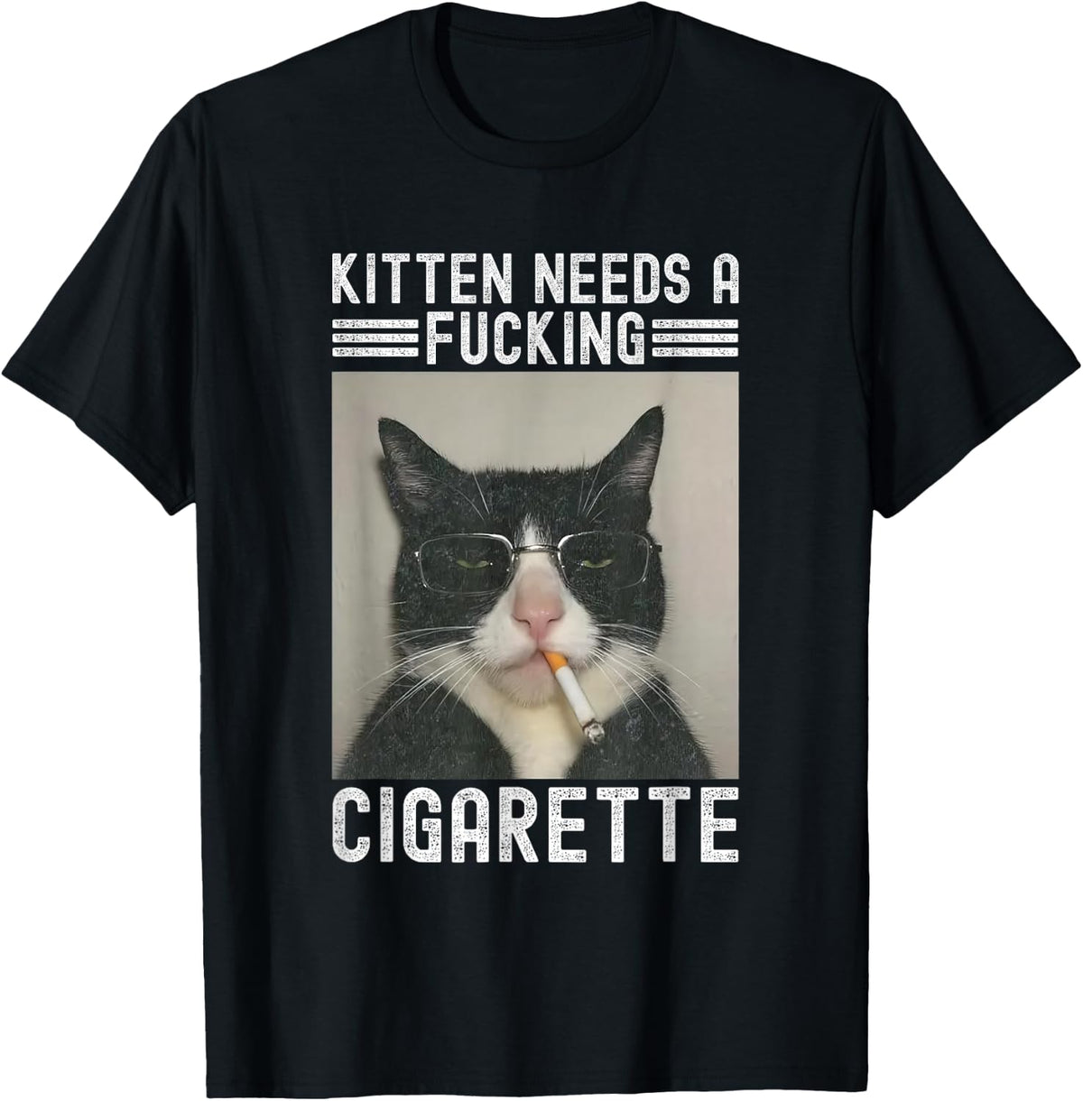 Kitten Needs A Fucking Cigarette Funny Cat Lover T-Shirt