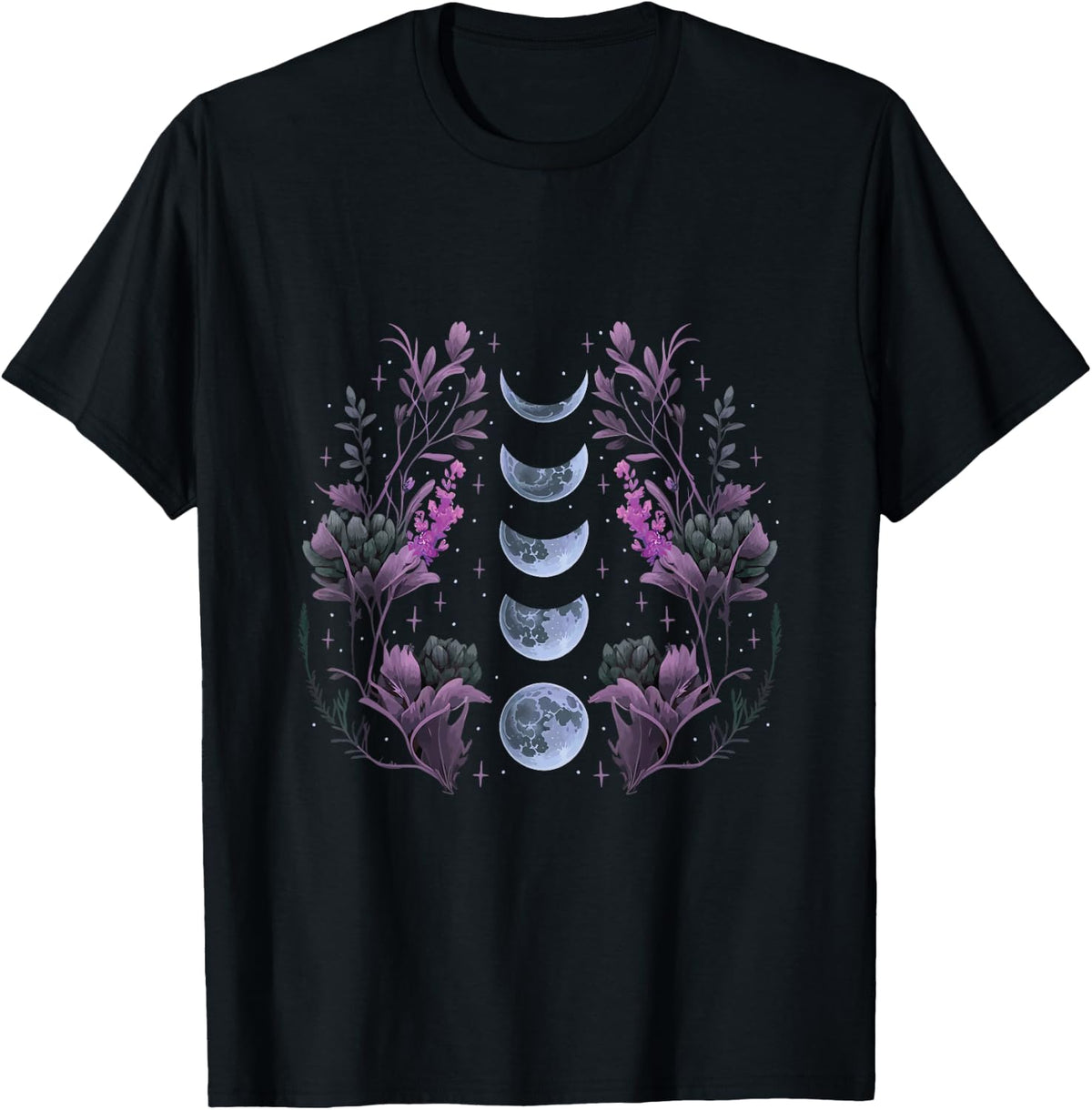 Cosmos Night Stargazers Vintage Celestial Lunar Moon Cycle T-Shirt