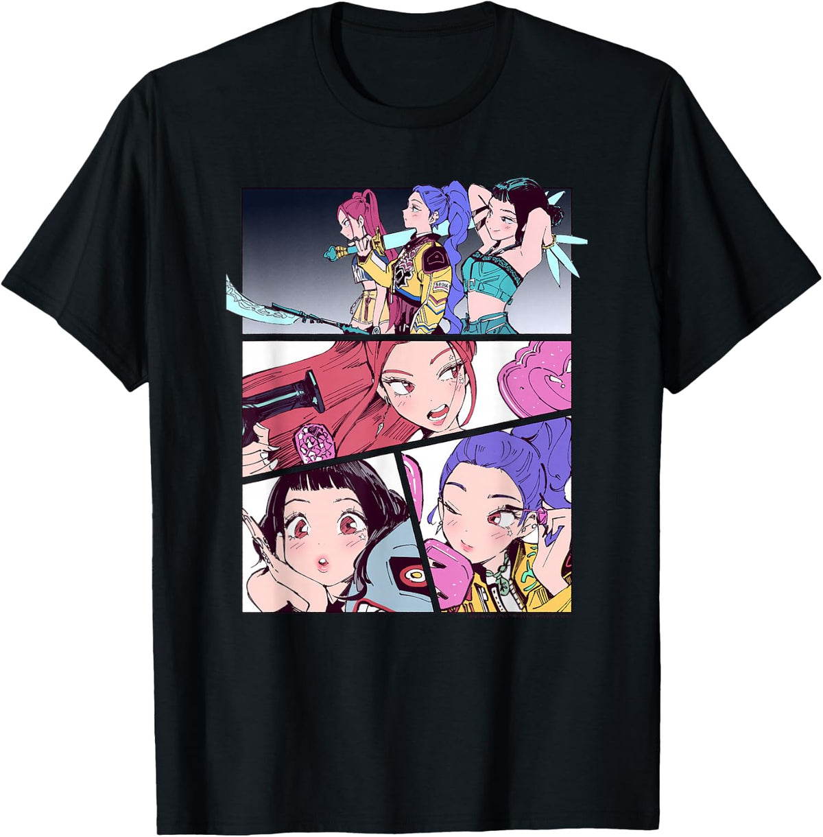 Kpop Demon Hunters Huntrix Manhwa Panels Poster T-Shirt